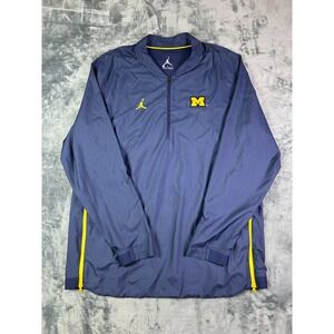 Nike Jordan Michigan Pullover Jacket XL Men Navy 1/4 Zip Windbreaker Y2K VTG